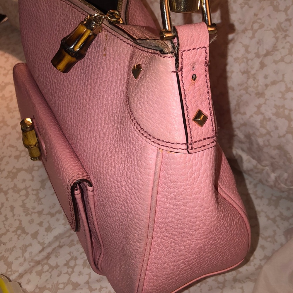 Authentic Gucci Pink Peddle Leather w/ Bamboo - Picture 4 of 15
